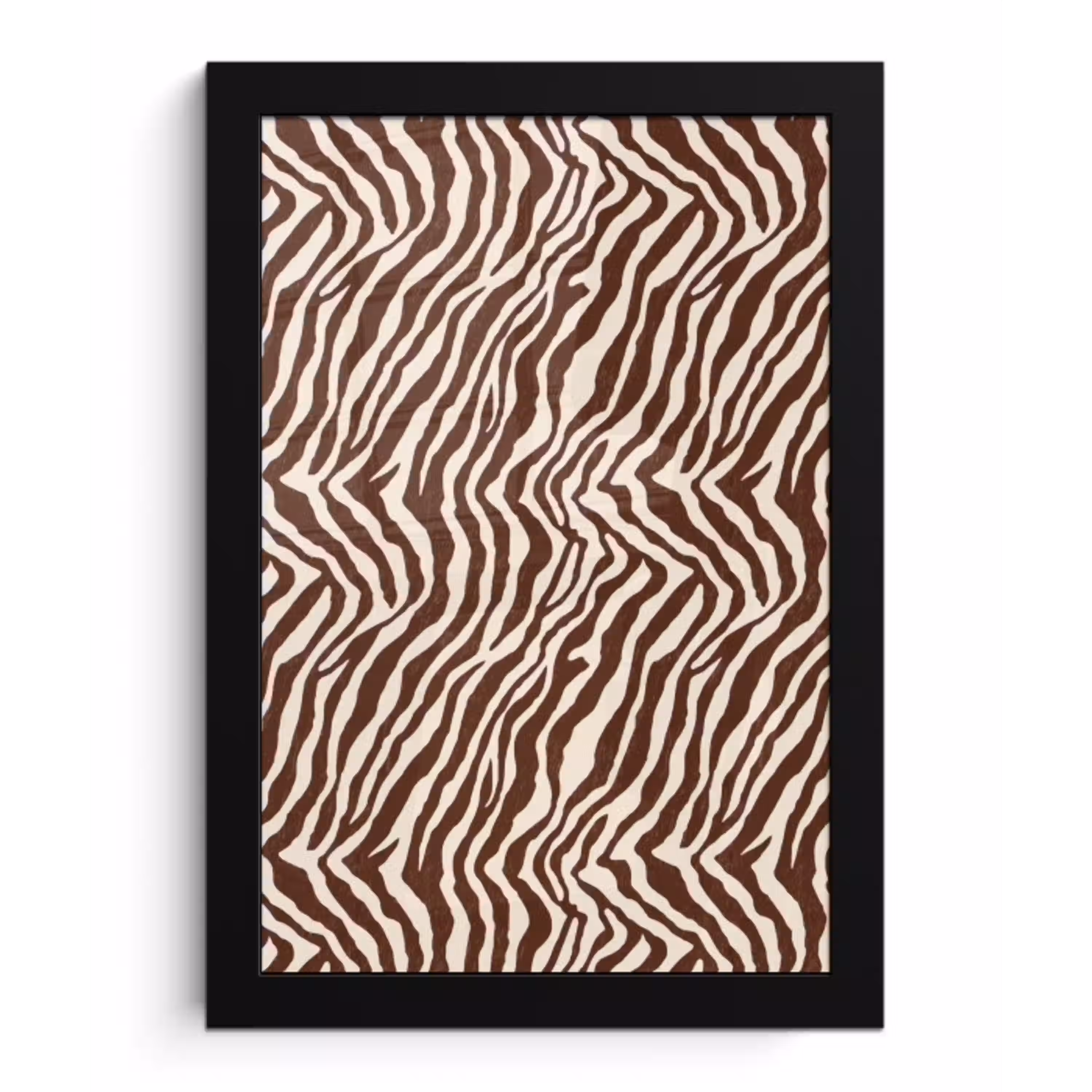 Zebra - Patroon - Zwart - Wit fotolijst zwart zonder passe partout klein 224 -3d