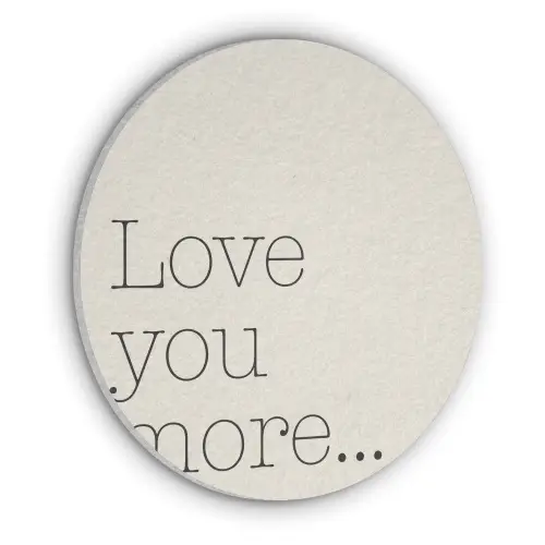 Minimalistisch - Love - Beige Akoestische PET Vilt - Rond klein -3d