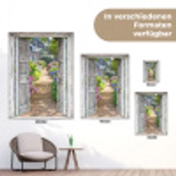 Deur naar een bloementuin tuinposter los doek klein -Xsfeer9_DE