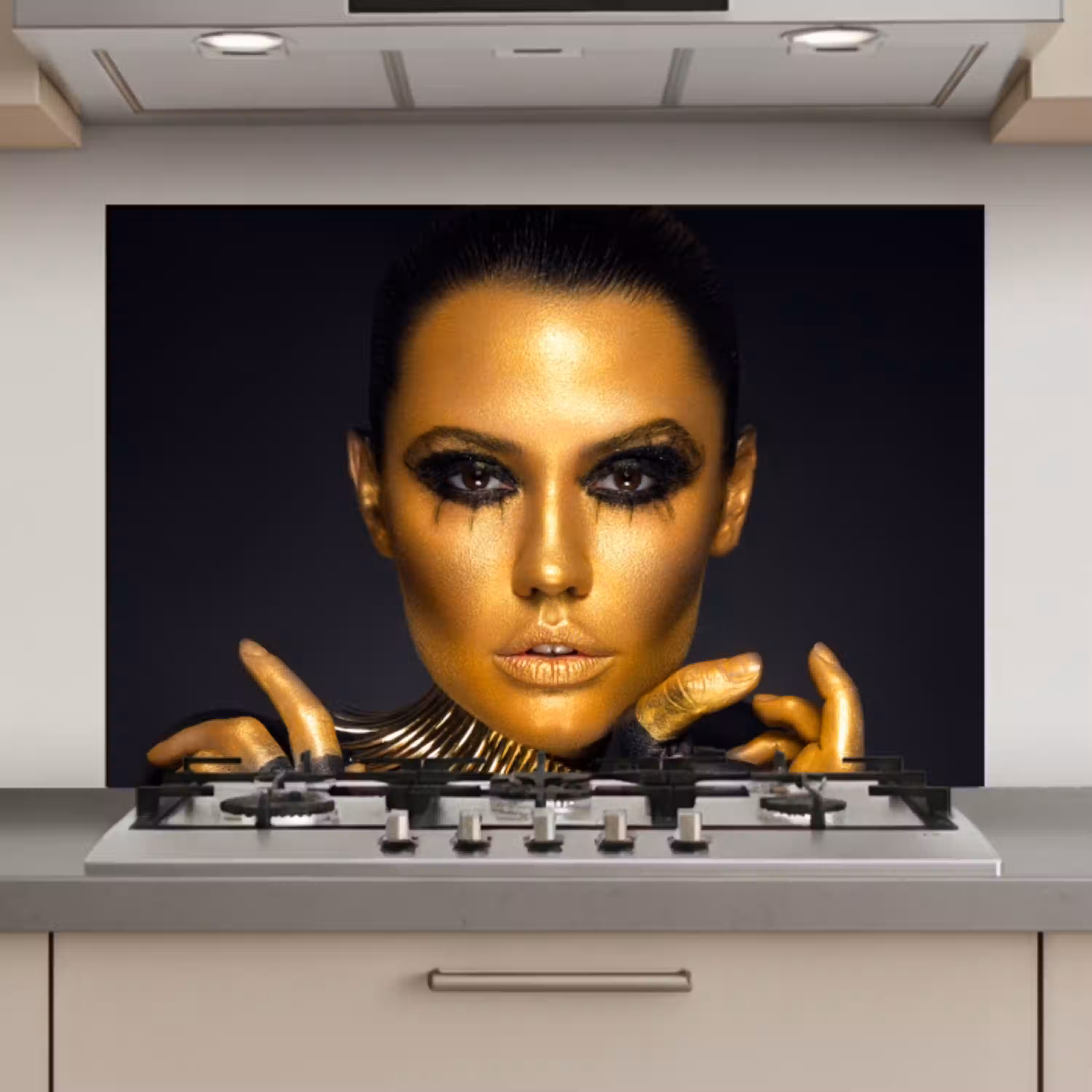 Make up - Tas - Goud - Luxe - Vrouw keuken achterwand spatscherm klein -3d_website