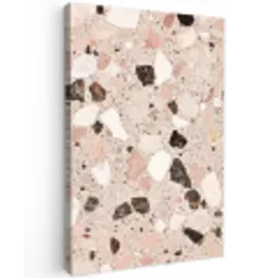 Licht - Roze - Terrazzo - Stenen Tuinposter op houten frame 2 cm dik middel -3d