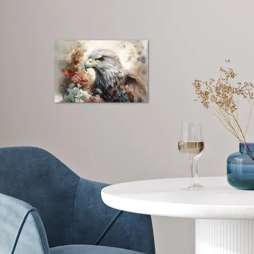 Arend - Adelaar - Vogel - Bloemen - Natuur poster papier klein -sfeer3