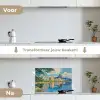 Berg - Skyline - Strand - Water keuken achterwand spatscherm klein -voor_na_NL