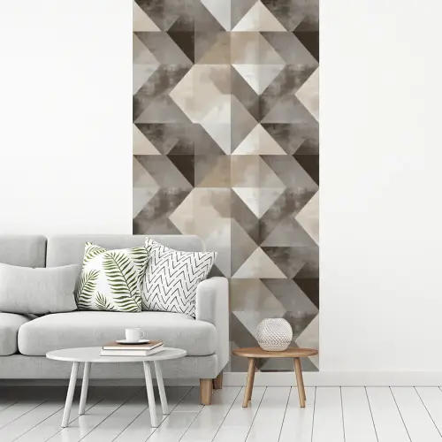 Geometrisch - Motief - Aardetinten fotobehang vinyl groot 64 -woonkamer