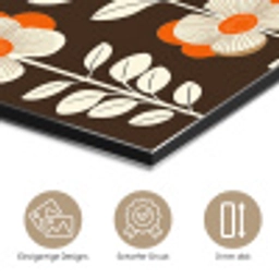 Bloemen - Retro - Bruin aluminium wit klein 46 -closeup_DE
