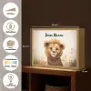 Leeuw - Dieren - Kinderen - Bruin - Meisje Light Box met batterij (Wandlamp kind) middel -USP_websiteoverzichtNL