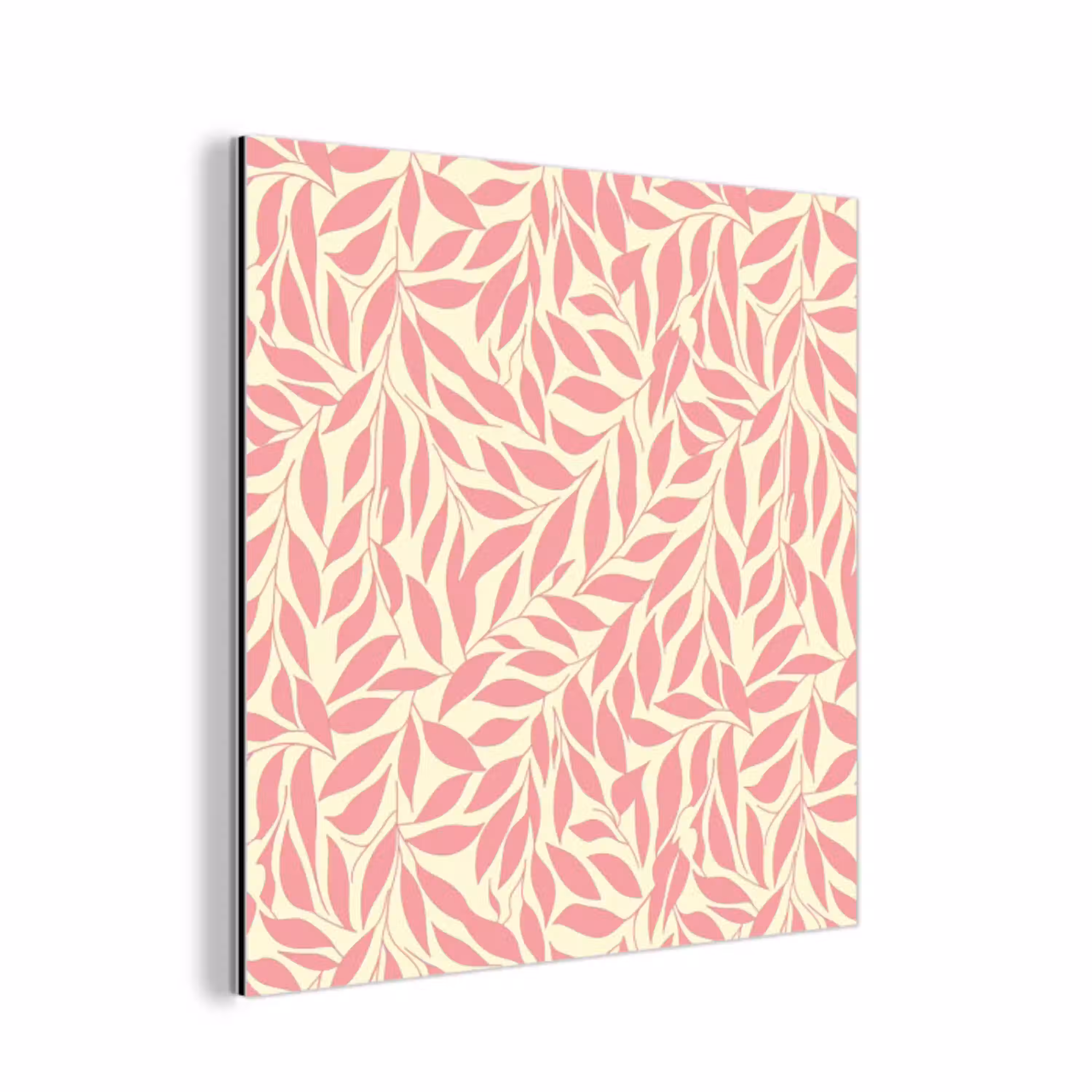 Roze - Bladeren - Dynamisch - Patroon aluminium wit klein 46 -3d
