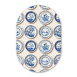 Borden - Bomen - Planten - Blauw Wandcirkel Ovaal Forex klein 630 -3d