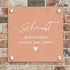 Zalmroze - Sierlijk Naambord Vierkant klein -sfeer2
