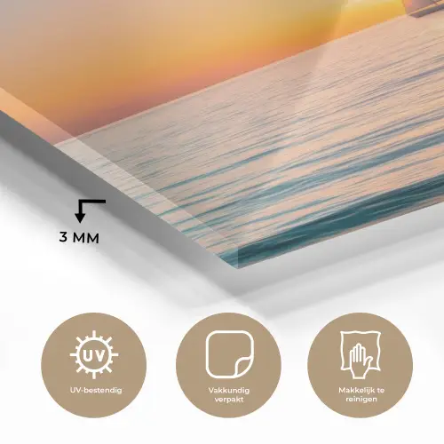 Zee - Zeilboot - Zonsondergang plexiglas 5mm klein -sfeer2