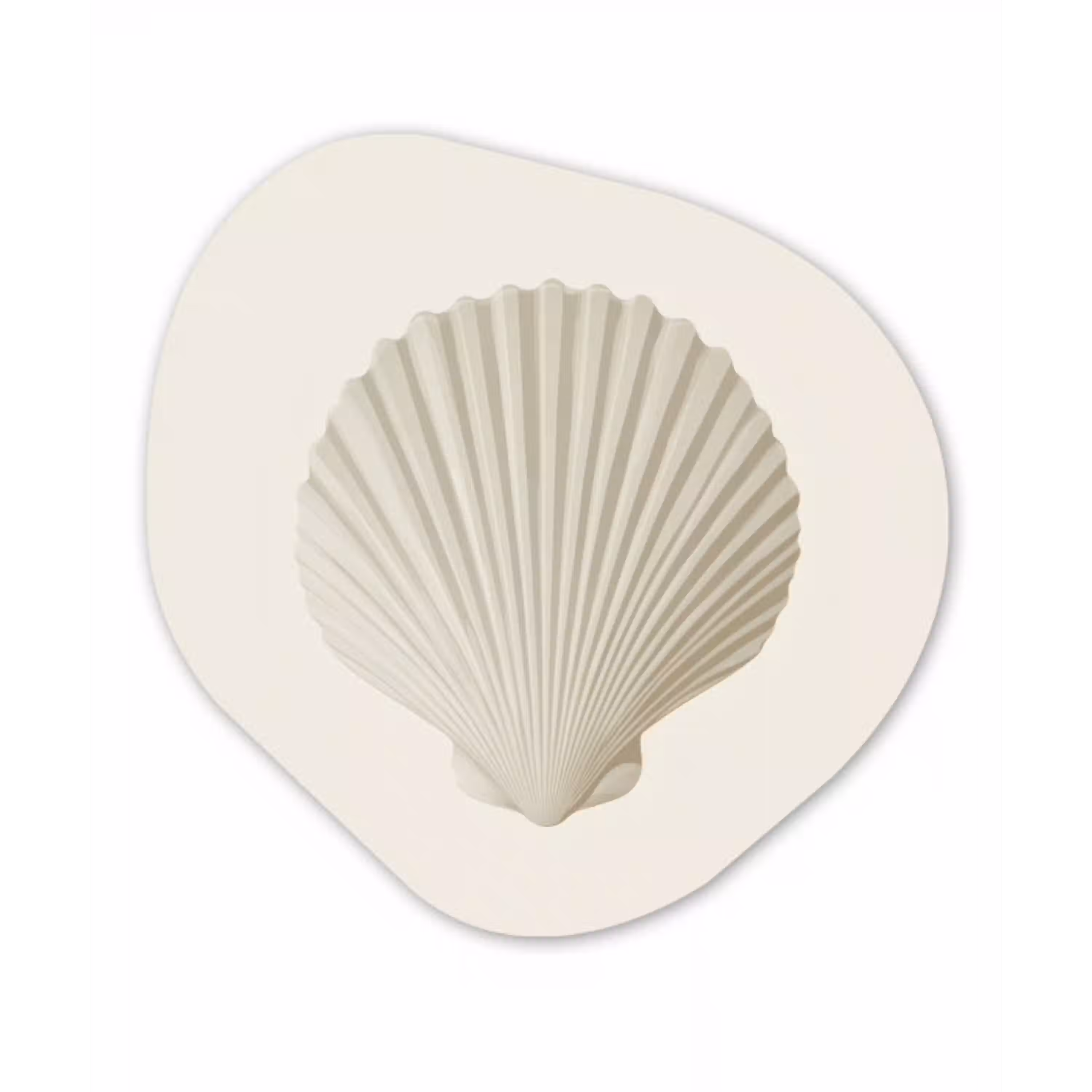 Schelp - Minimalistisch - Wit Wandcirkel Organisch Aluminium middel -3d