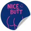 Brutaal - Grappig - Blauw Wandcirkel behangsticker klein -3d