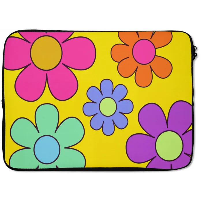 Bloemen - Illustratie - Kleurrijk laptophoes neopreen klein -zkaufland3dotto