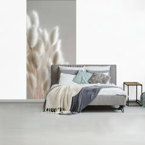 Pluimen - Beige - Minimalistisch fotobehang vinyl groot -slaapkamer
