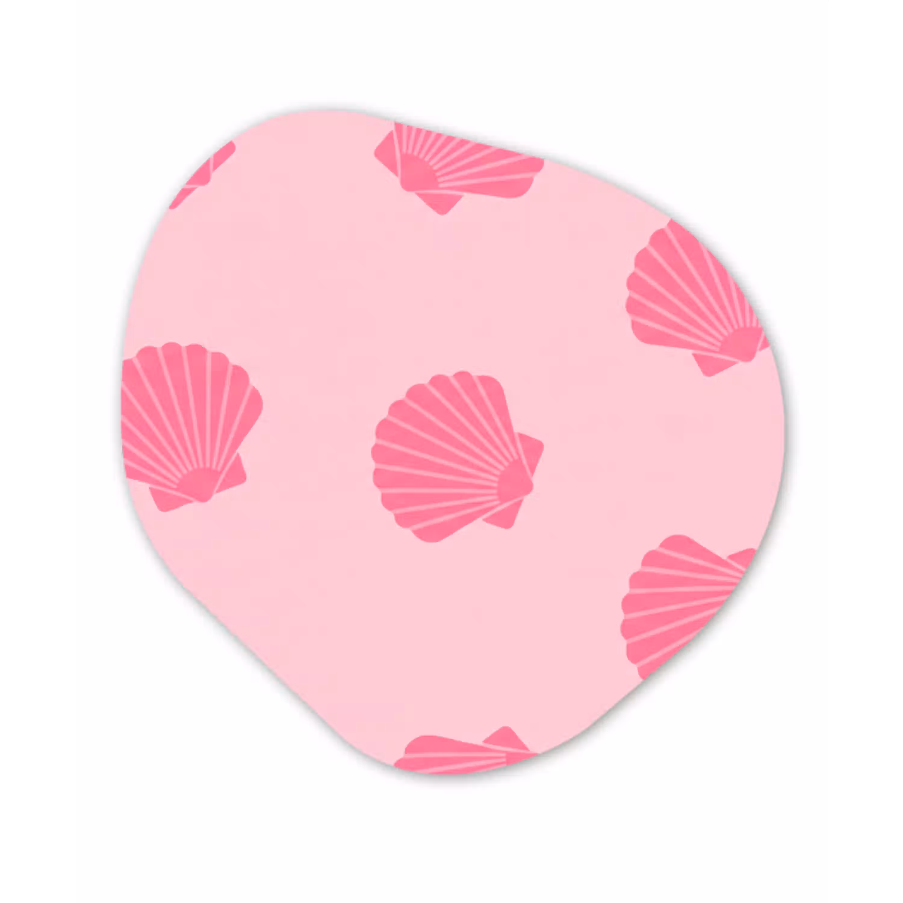 Schelp - Patroon - Zee - Modern - Roze Wandcirkel Organisch Forex 3mm klein -3d