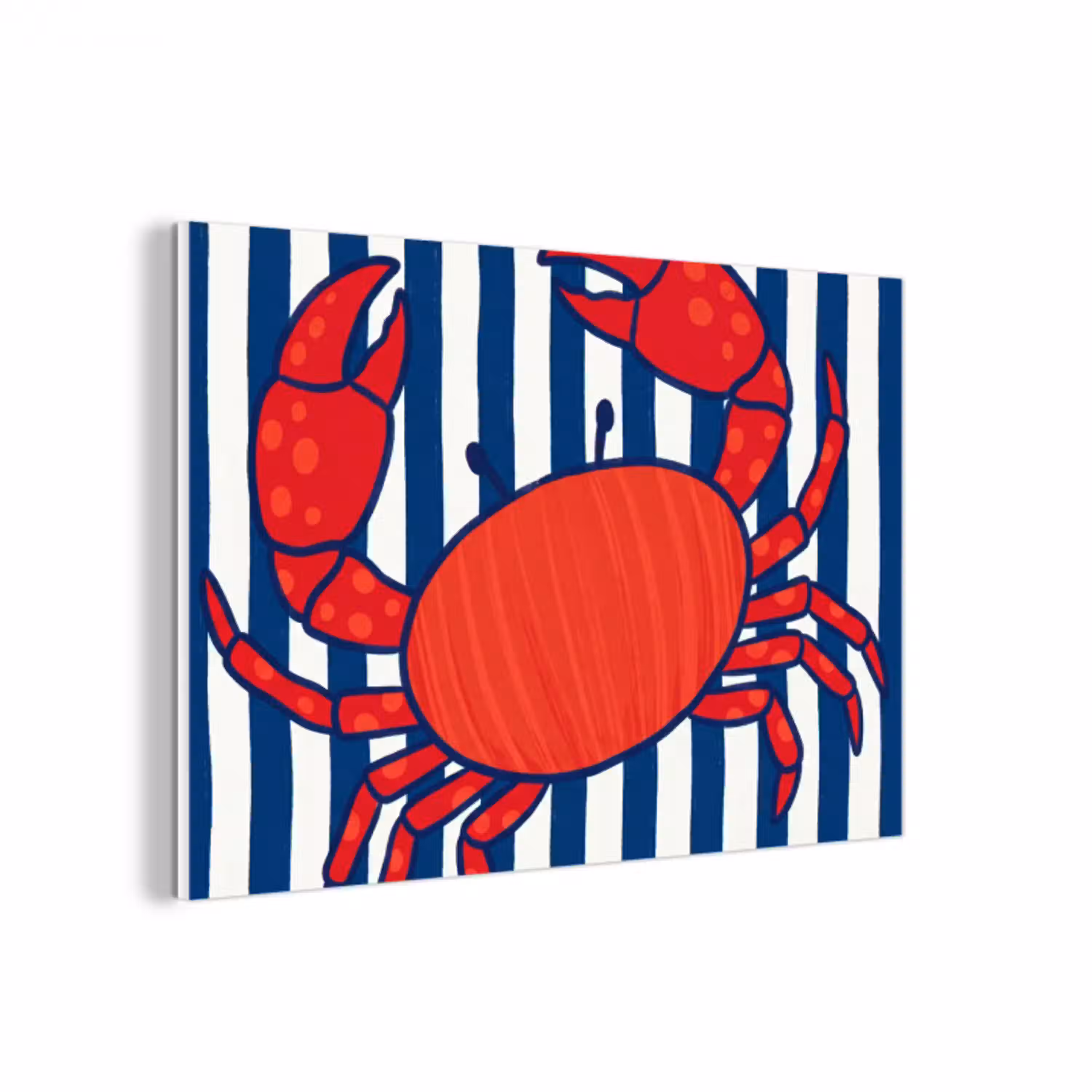 Krab - Strepen - Zeeleven - Illustratie - Rood forex 5mm xxl -3d