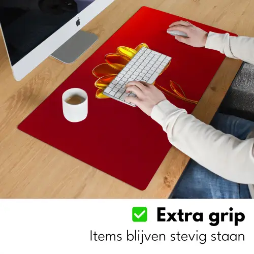 Bloem - Goud - Glazen Muismat XXL klein -sfeer3