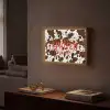 Koeienprint - Limited edition - Rood Light Box met batterij (Wandlamp) middel -sfeer1