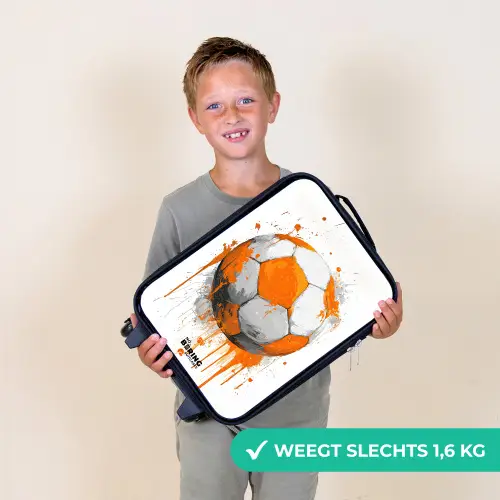 Voetbal - Verf - Oranje Kinderkoffer - Zwart klein -sfeer4_NL