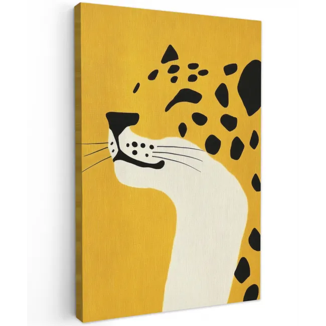 Cheetah - Illustratie - Geel Tuinposter op houten frame 2 cm dik klein -3d