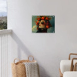 Vrouw - Granaatappel - Herfst - Zonnebril tuinposter los doek klein -sfeer8