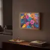 Bloemen - Kleurrijk - Abstract - Modern Light Box met batterij (Wandlamp) middel -sfeer1
