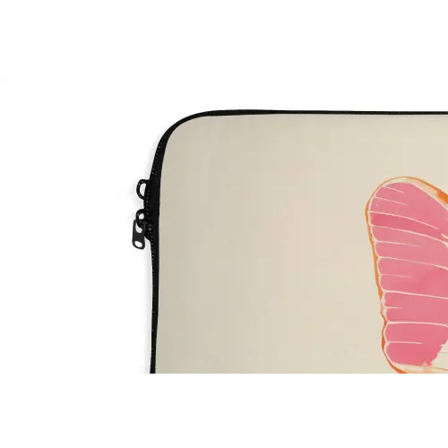 Oranje - Vlinder - Minimalistisch laptophoes neopreen klein -detail