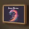 Astronaut - Ruimte - Surfen - Kleurrijk Light Box met batterij (Wandlamp kind) middel -z3d_website