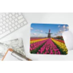 Tulpen - Holland - Molen - Kleurrijk muismat rubber klein -witbureau