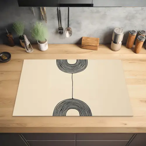 Geometrische bogen - Minimalistisch - Symmetrisch Inductie beschermer vinyl 3mm klein -sfeer5