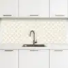 Patroon - Bloemen - Beige keuken achterwand 2 middel 871 -3d