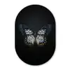 Vlinder - Monochroom - Balans Wandcirkel Ovaal Forex klein -3d