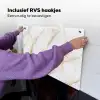 Wit - Goud - Marmer - Aders Inductie beschemer met haakjes klein 777 -ky-ophangen-nl