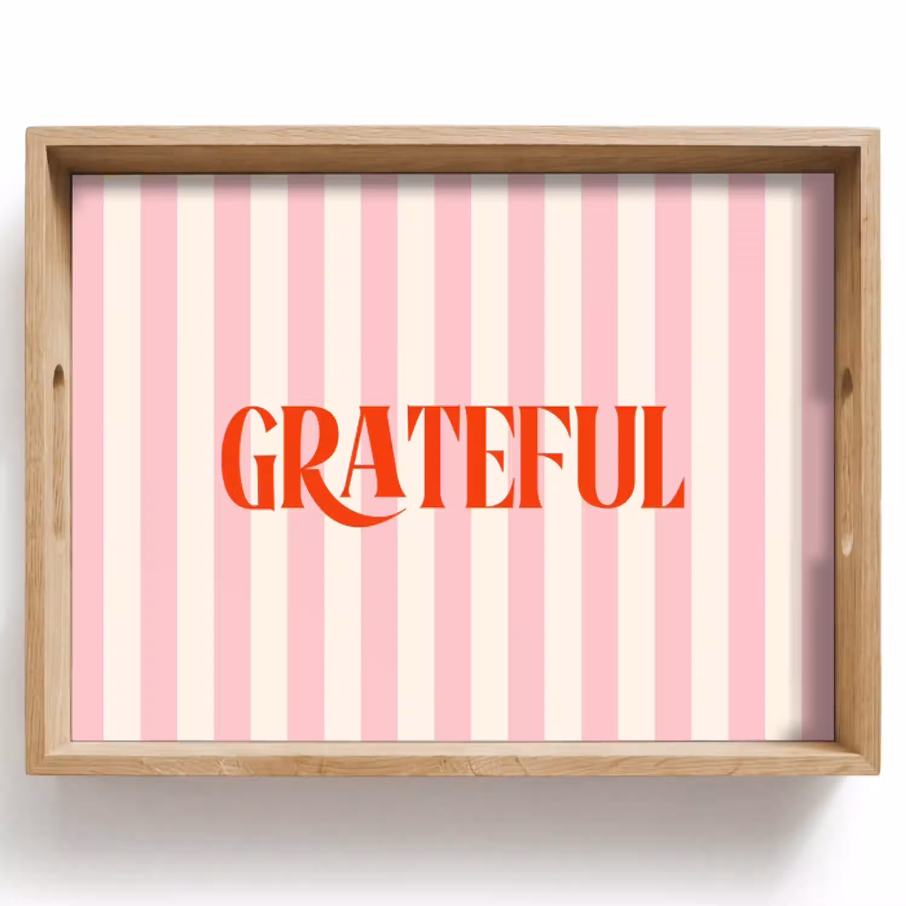 Zachtroze - Rood - Strepen - Grateful Dienblad Rechthoek middel -z3d_shopping