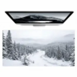 Rivier - Bevroren - Landschap - Winter Muismat XXL klein -zzz3d