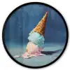 Ijshoorn - Bolletjes - Smelt - Roze Fotolijst rond zonder passe partout klein -3d
