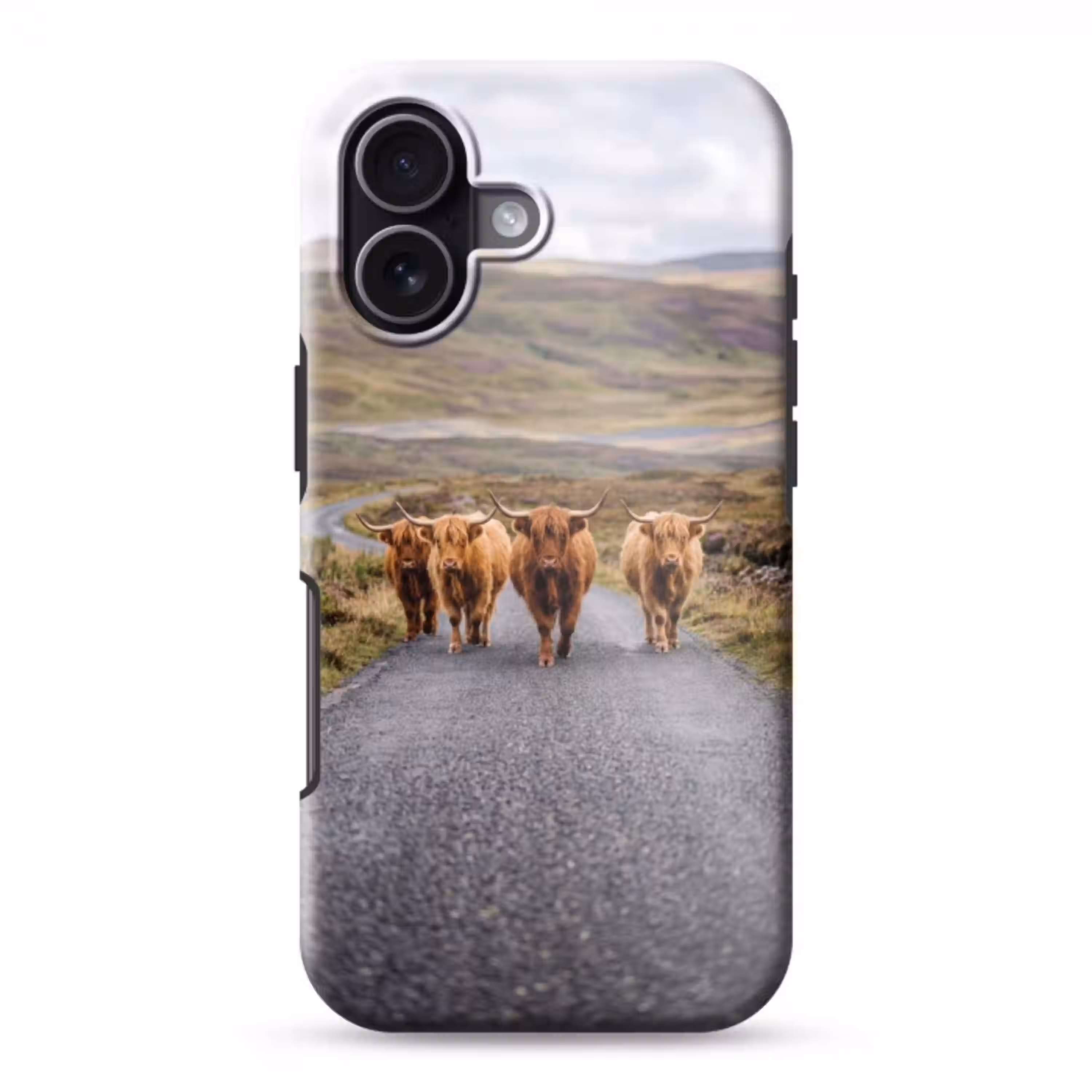 Schotse Hooglanders - Weg - Landschap - Kudde Toughcase MagSafe Apple iPhone 17 klein -3d