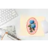 Bloemen - Blauw - Lijst - Bladeren muismat rubber klein -witbureau