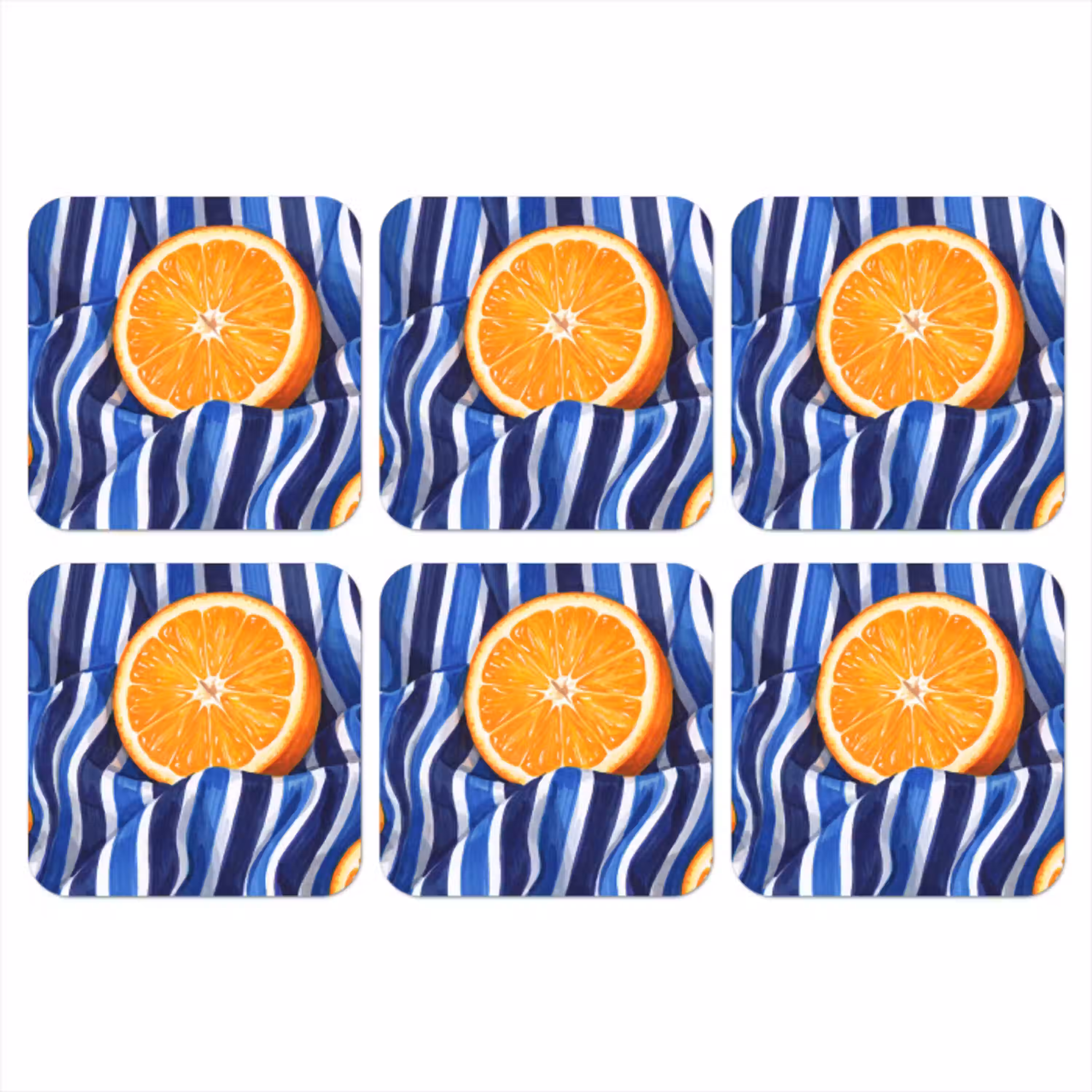 Eten - Fruit - Oranje onderzetter kurk middel -3d