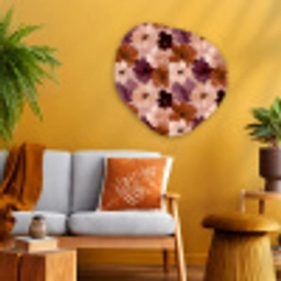 Bloemen - Abstract - Aardetinten Wandcirkel Organisch Aluminium middel 851 -sfeer4
