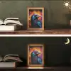Vogel - Kraai - Graffiti - Zwart - Dieren Light Box met kabel (Tafellamp) klein -sfeer3