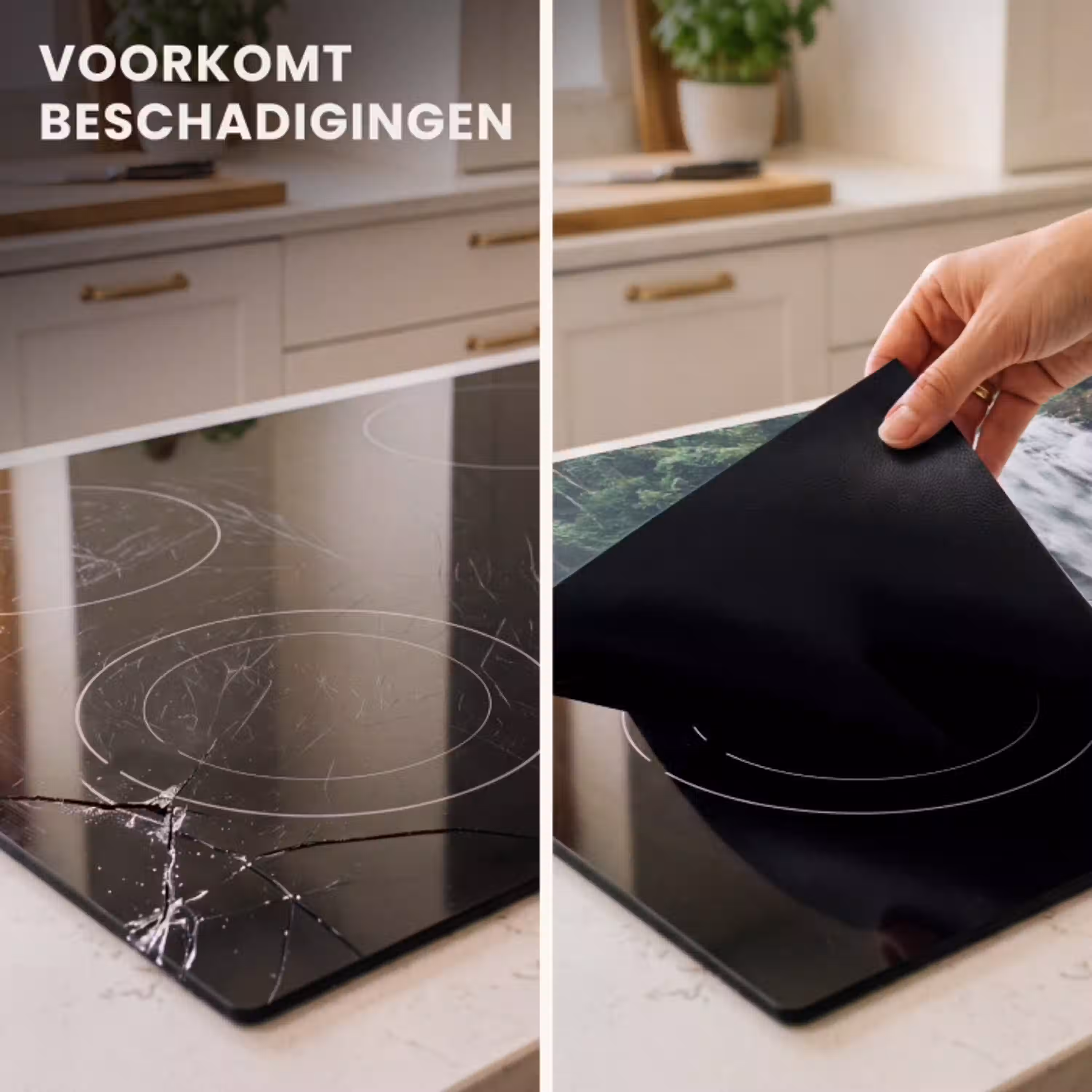 Waterval - Bos - Natuur - Groen Inductie beschermer vinyl 3mm klein -sfeer1