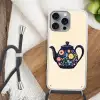 Theepot - Kleurrijk - Bloemen Hoesje iPhone 16 Pro Max met koord klein -sfeer4