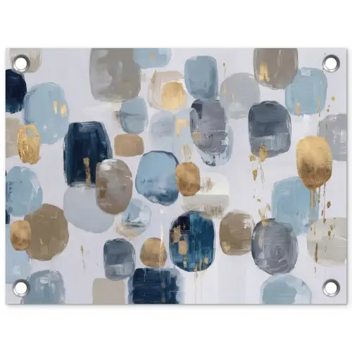 Abstract - Goud - Vormen tuinposter los doek klein -3d