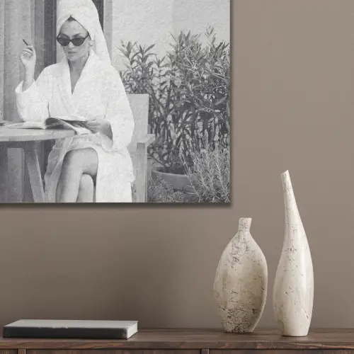Modern - Vrouw - Zwart - Wit PET vilt klein -sfeer6_closeup