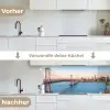 Water - Brug - Skyline - Modern keuken achterwand 2 middel -voor-na_DE
