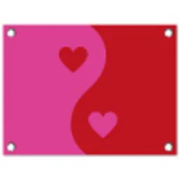 Minimalistisch - Rood - Roze - Hartjes tuinposter los doek klein -3d