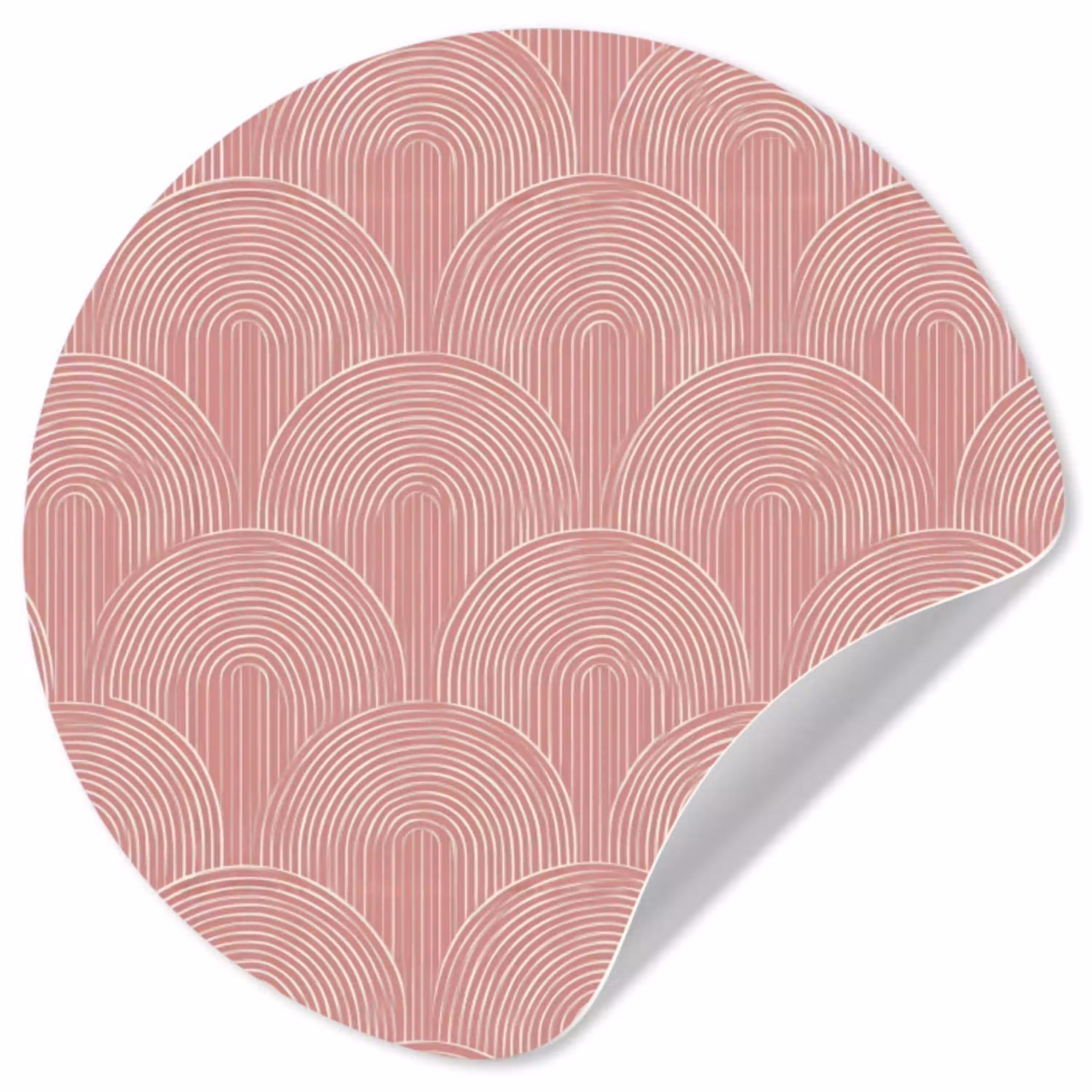 Oudroze - Bogen - Deco - Lijnen Wandcirkel behangsticker klein 186 -3d