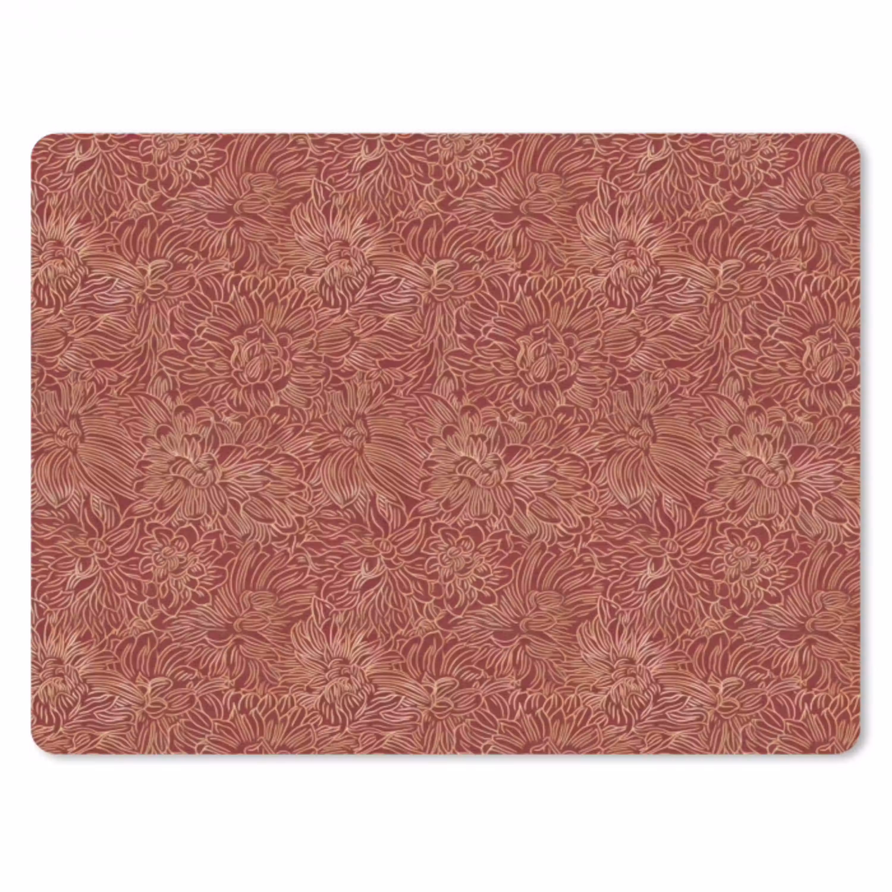 Bloemen - Motief - Rood muismat rubber klein 262 -3d