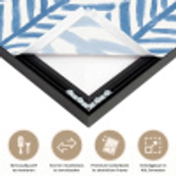 Patroon - Streep - Blauw Textielframe zwart klein 947 -USP_closeupNL